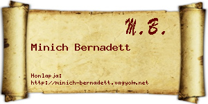 Minich Bernadett névjegykártya